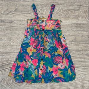 Cat & Jack Colorful Floral Summer Tropical Tank Button Front Dress - 2T